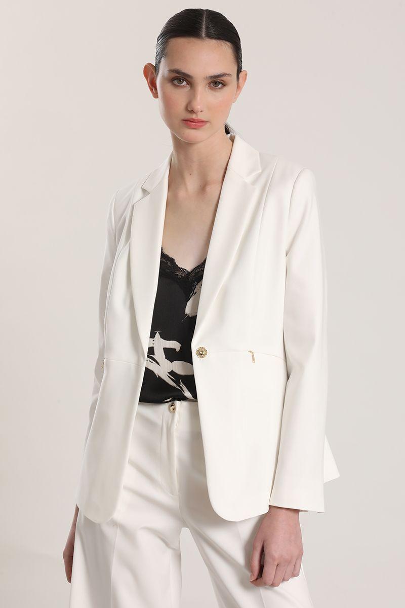 Blazer entallado cierre oculto Liola mujer crudo-0
