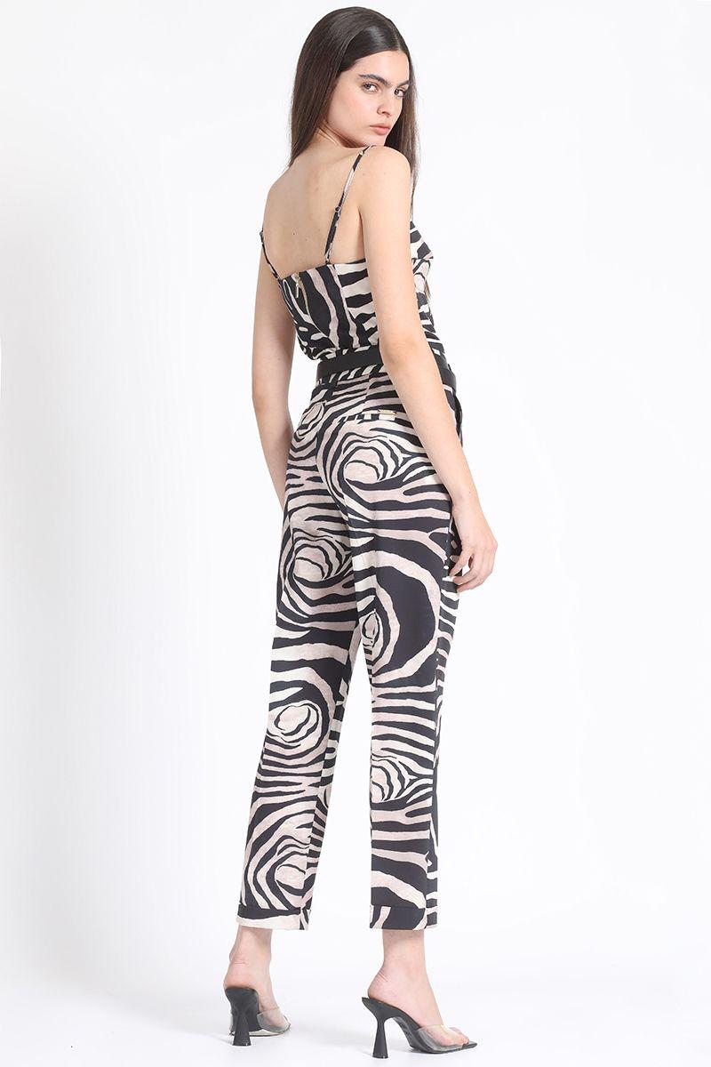 Pantalon Sastre Estampado Animal Beige Liola-3