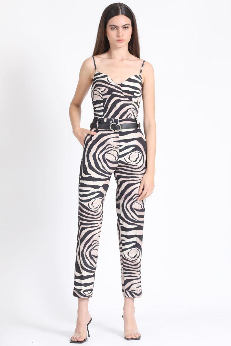 Pantalon Sastre Estampado Animal Beige Liola-5