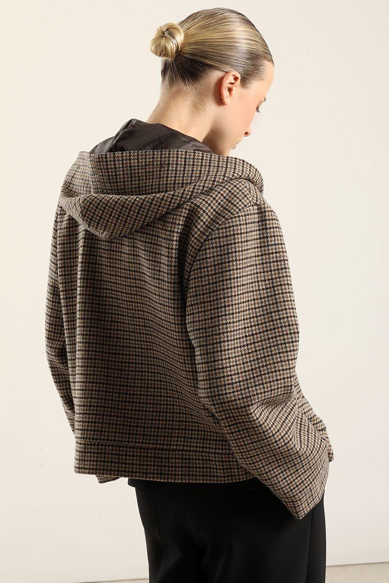 Chaqueta fantasía capucha, beige  Liola-3