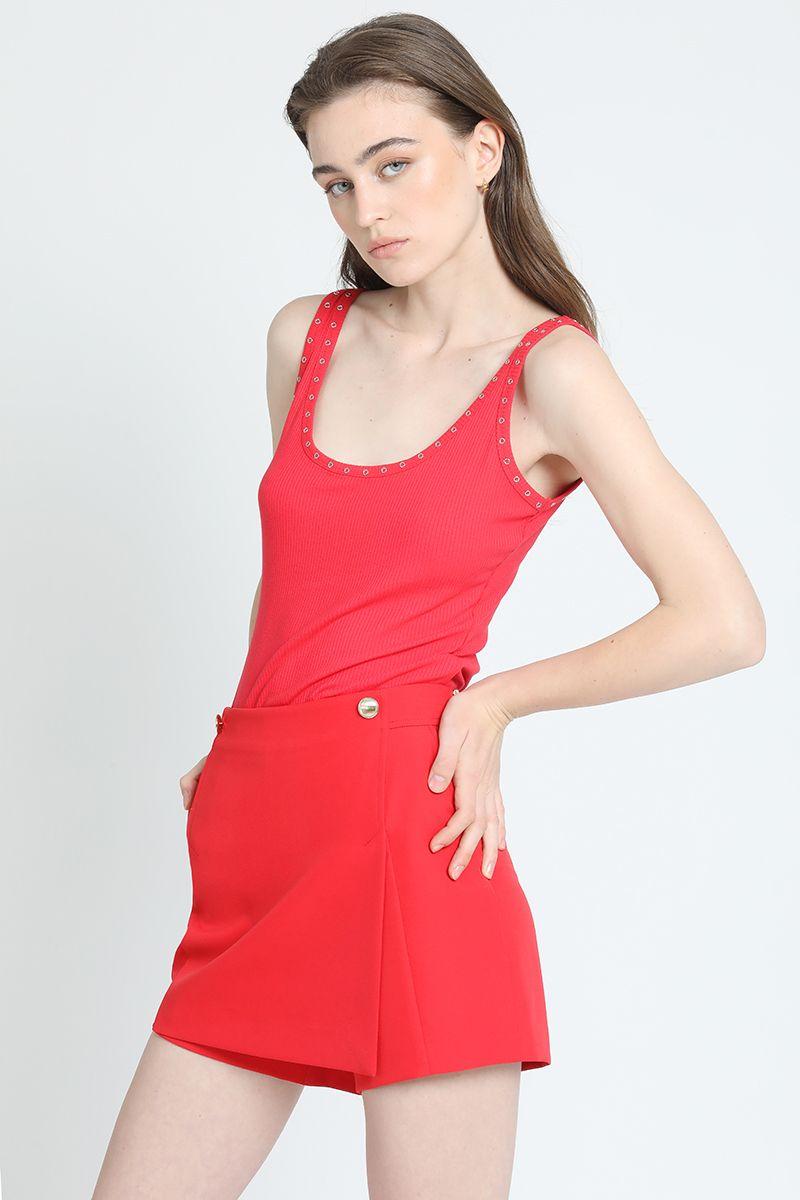 Top Tirantes Con Tachas Rojo Liola-4
