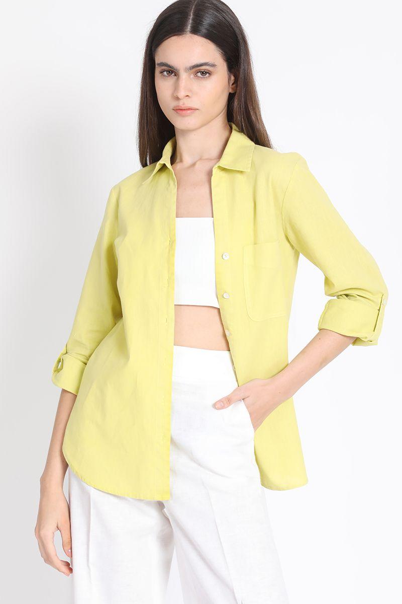 Camisa Lino Mix Pistacho Liola-0