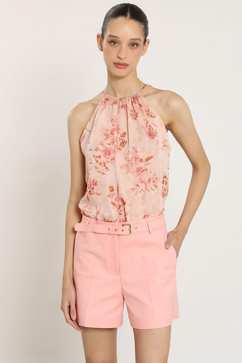 Short con cinturon, coral Liola-0