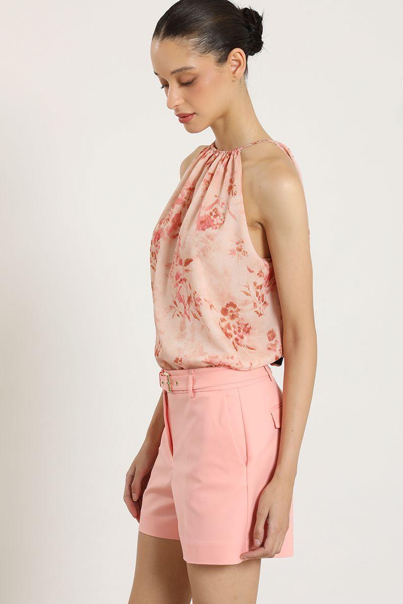Short con cinturon, coral Liola-3
