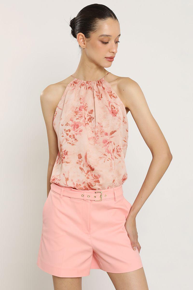 Short con cinturon, coral Liola-6