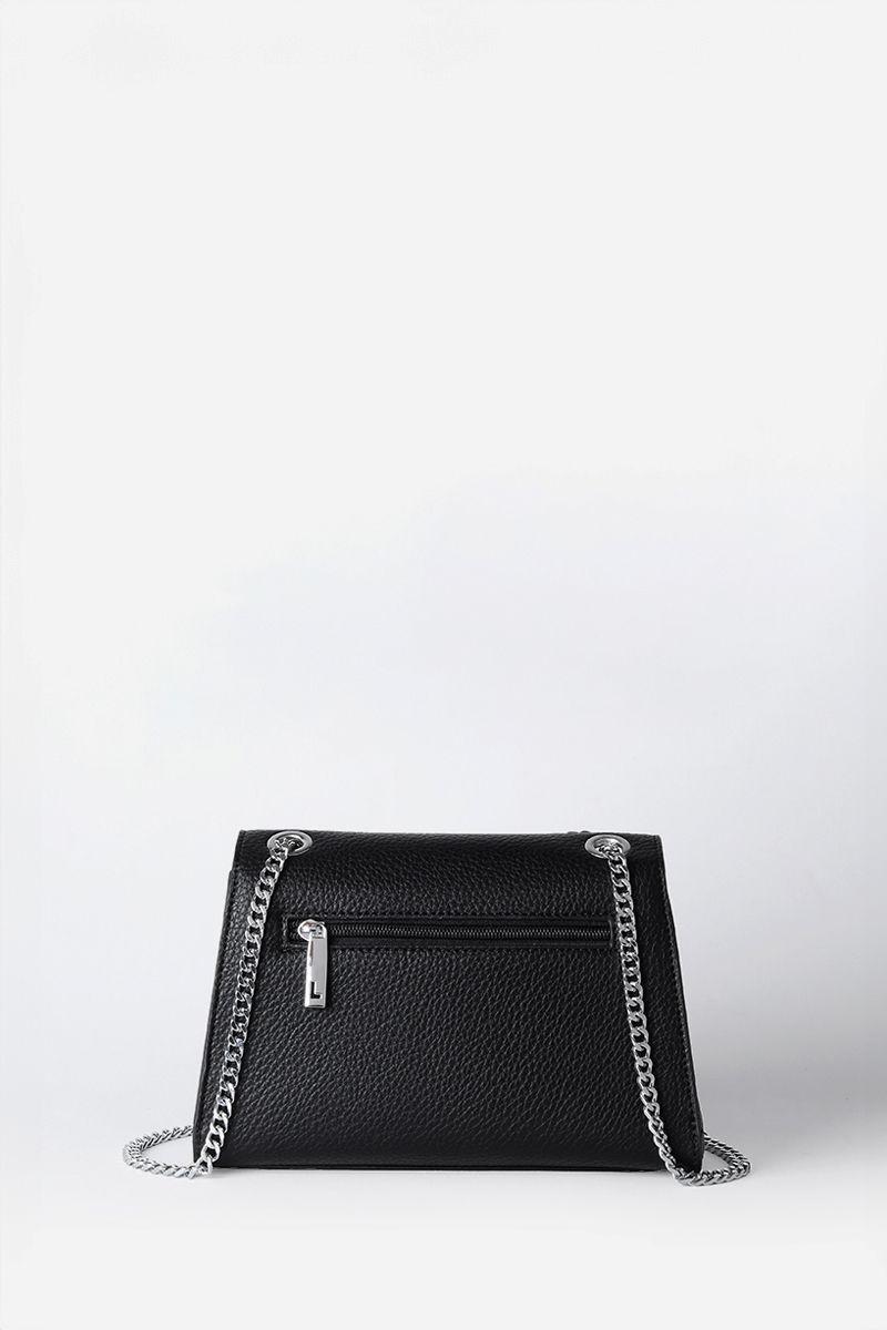 Cartera Broche Triangulo, Efecto Cuero, Negro Liola-2