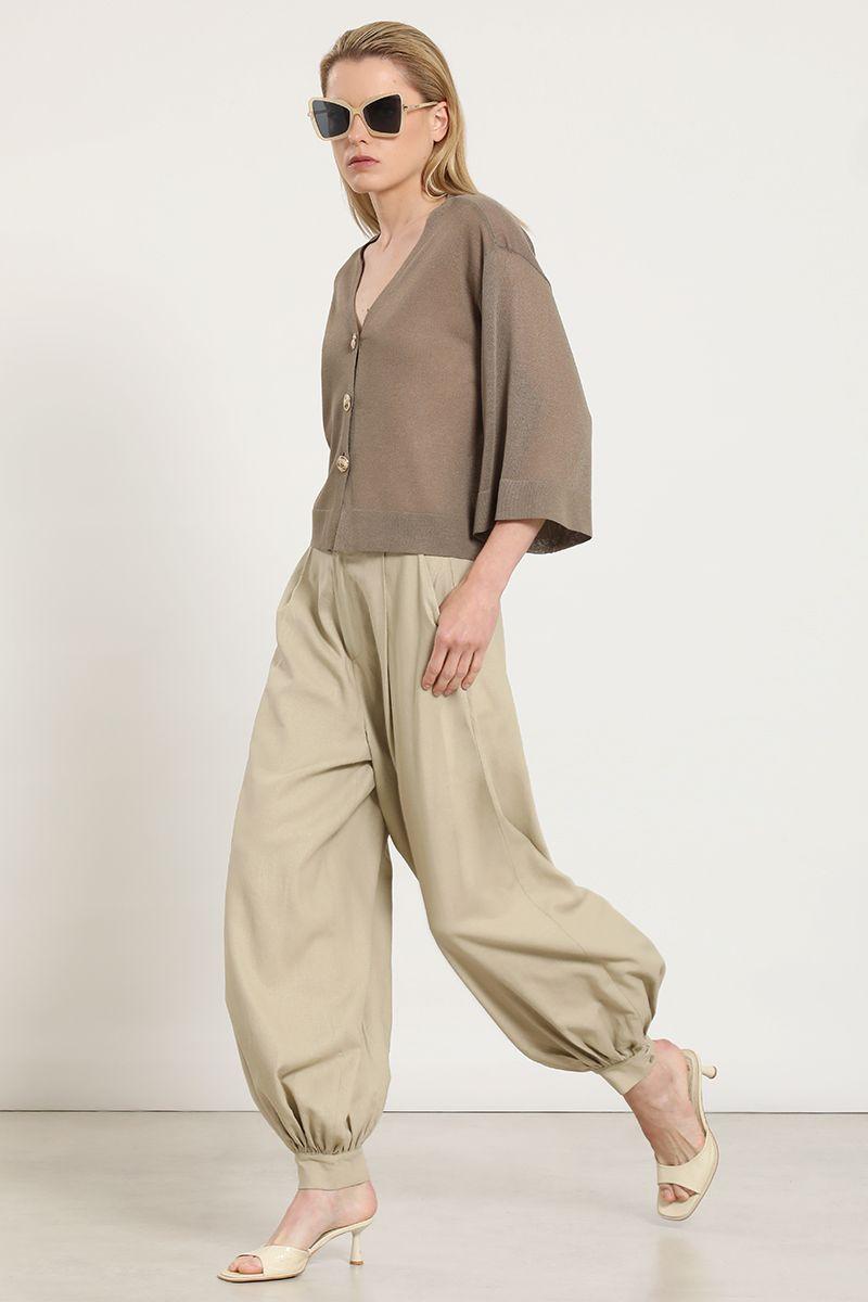 Cardigan punto, semitransparente, topo Liola-3