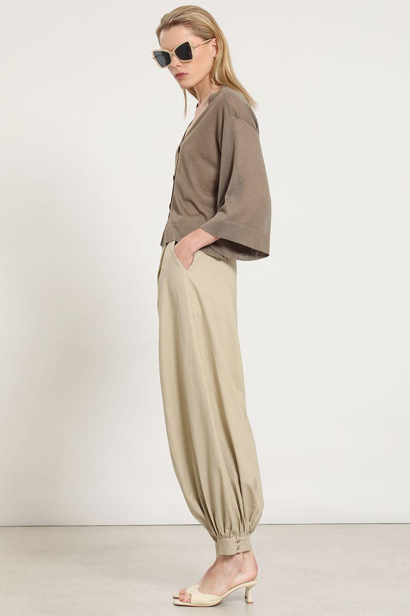 Cardigan punto, semitransparente, topo Liola-6