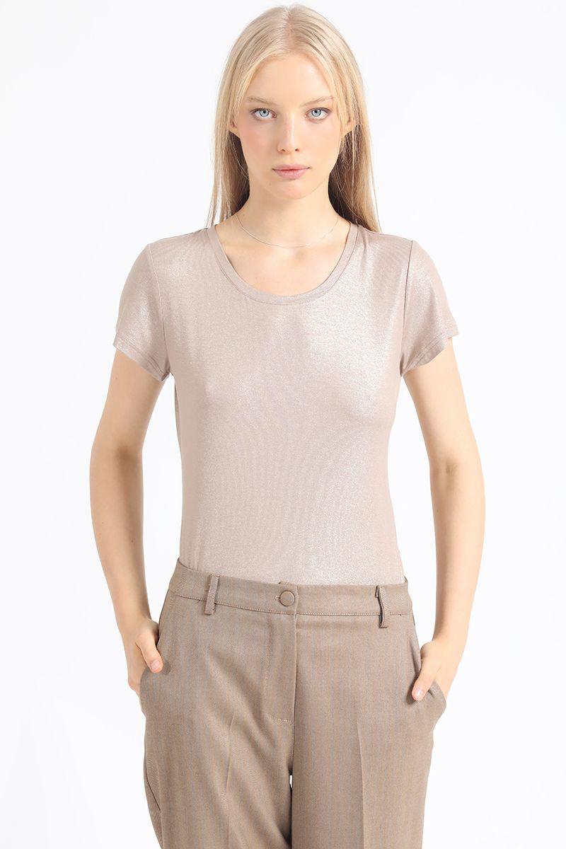 Polera Basica Folia, Beige Liola-5