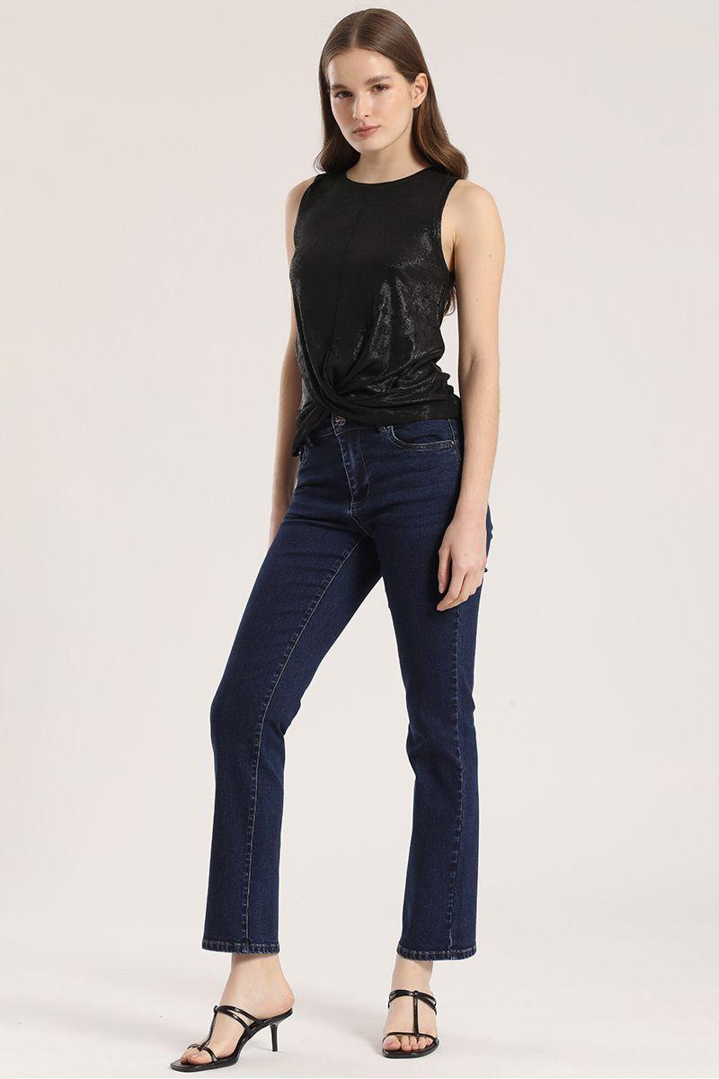 Top folia mujer Liola negro-1