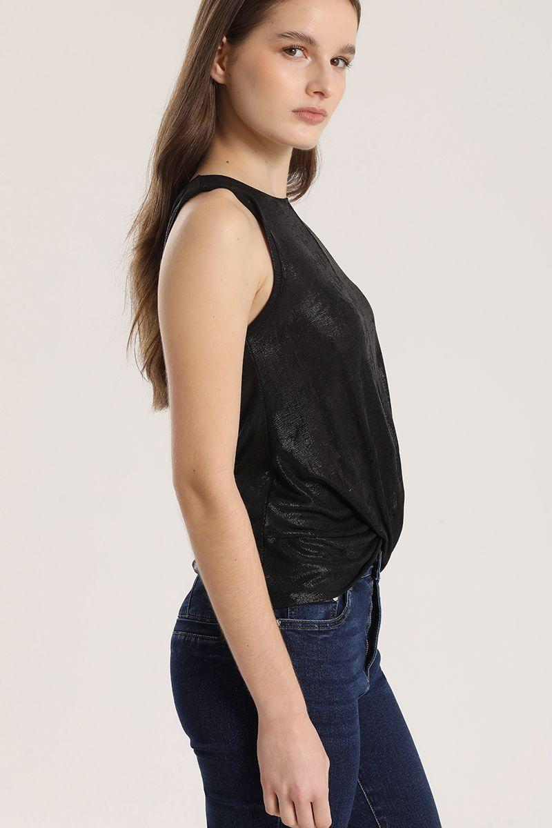 Top folia mujer Liola negro-4