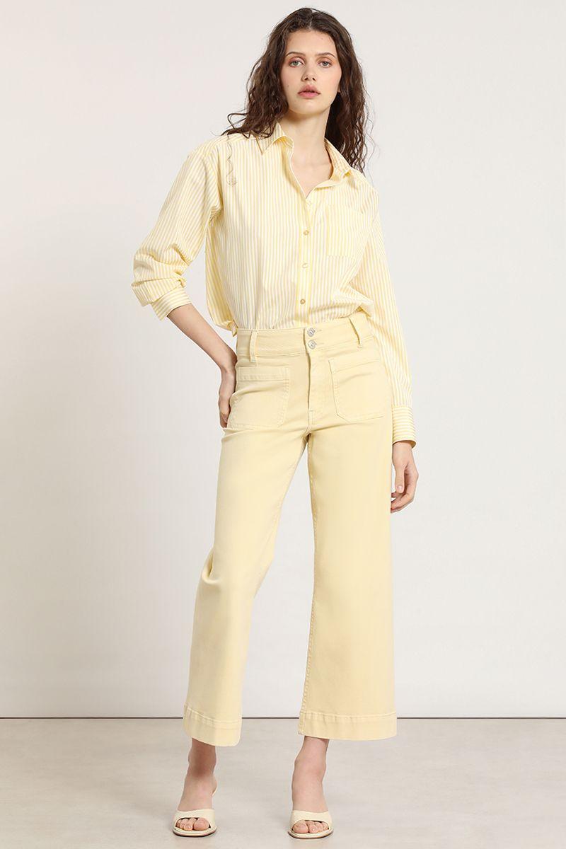 Jeans color, wide leg, vainilla Liola-4