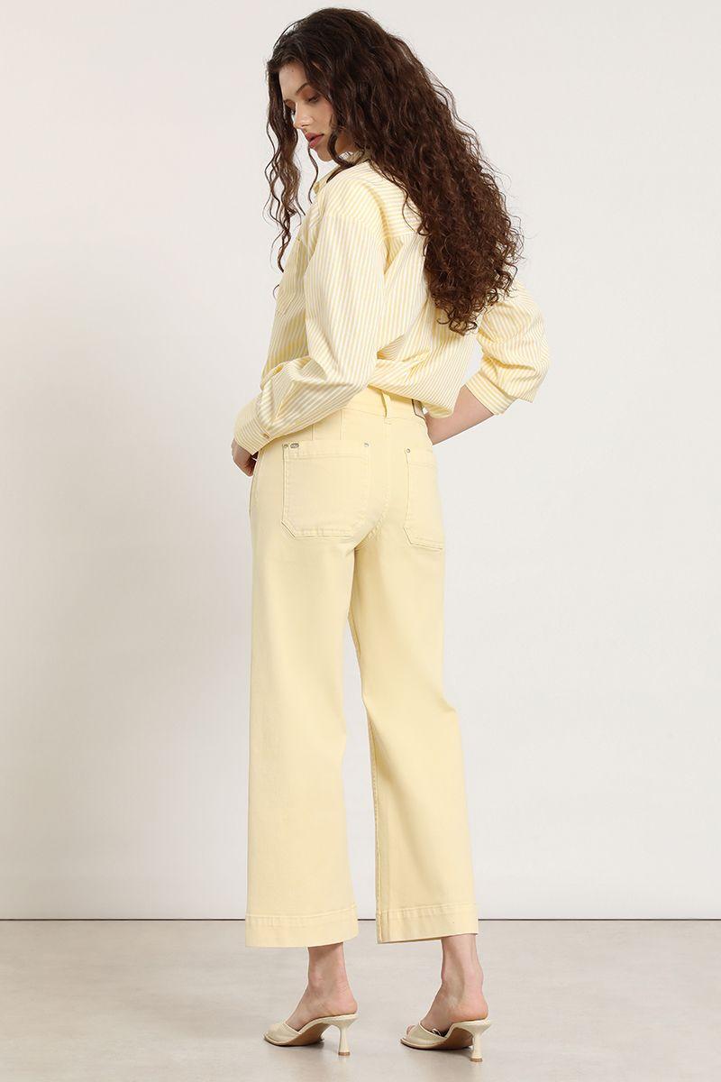 Jeans color, wide leg, vainilla Liola-6
