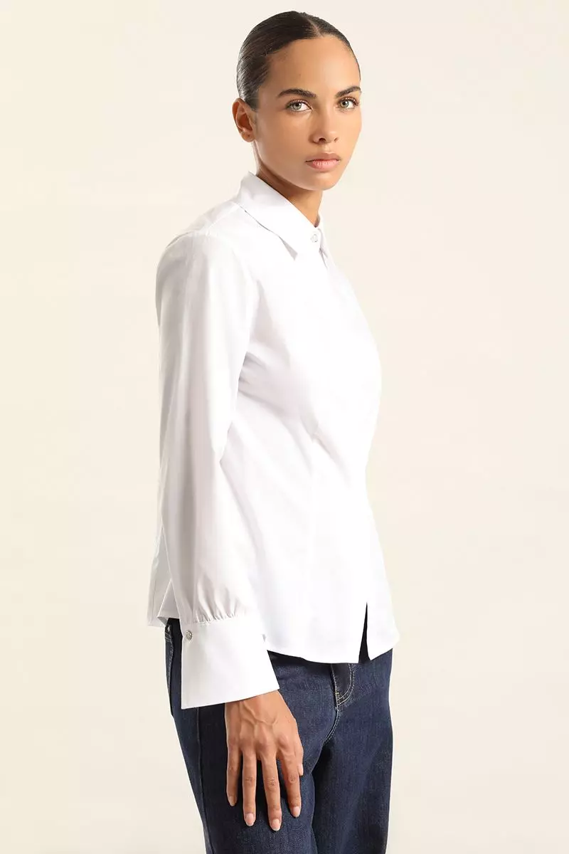 Camisa Basica Poplin, Crudo Liola-2