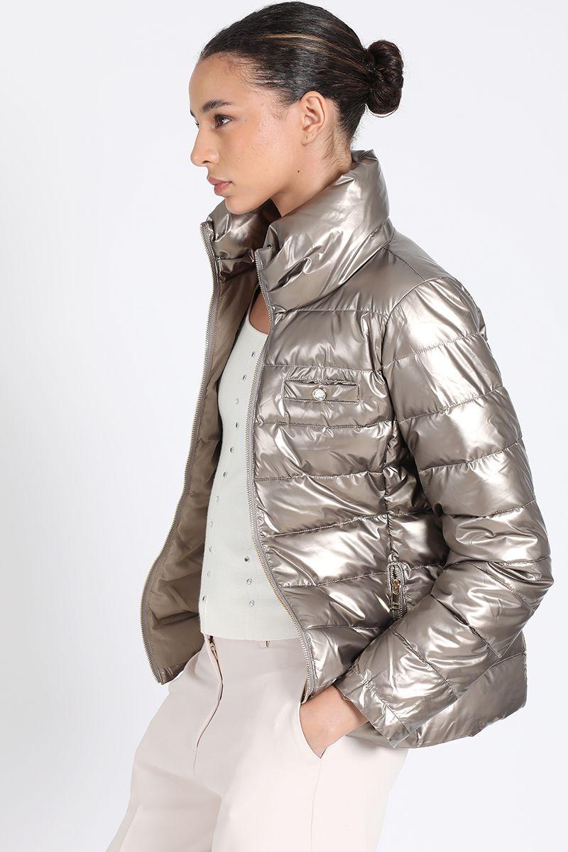Parka Corta Metalizada, Dorado Liola-2