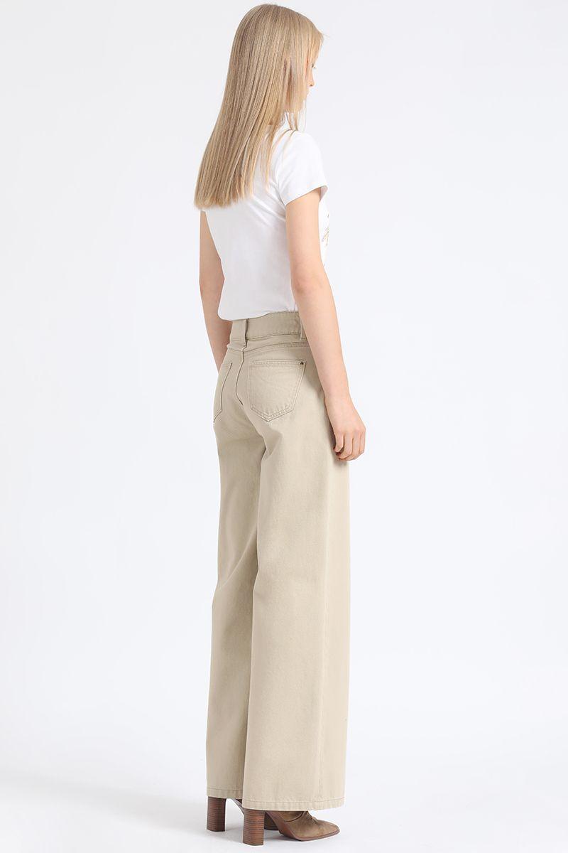 Pantalon Palazzo Tiro Alto, Procesado, Beige Liola-5