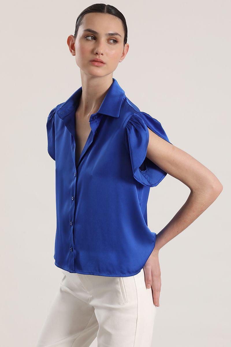 Blusa satin liola mujer azulino-1