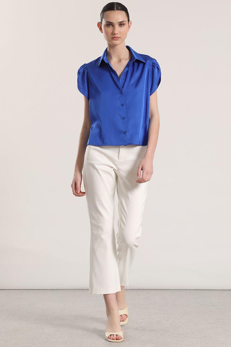 Blusa satin liola mujer azulino-2
