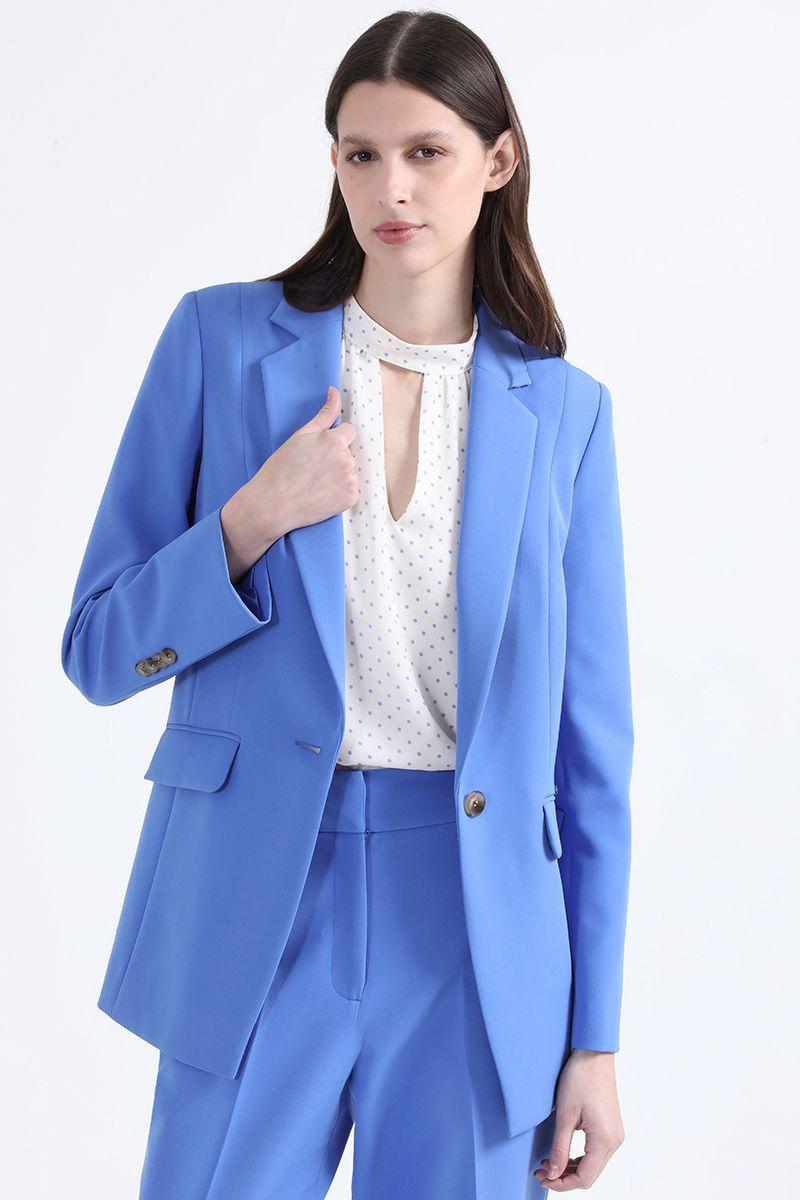 Blazer Entallado, Azul Liola-0