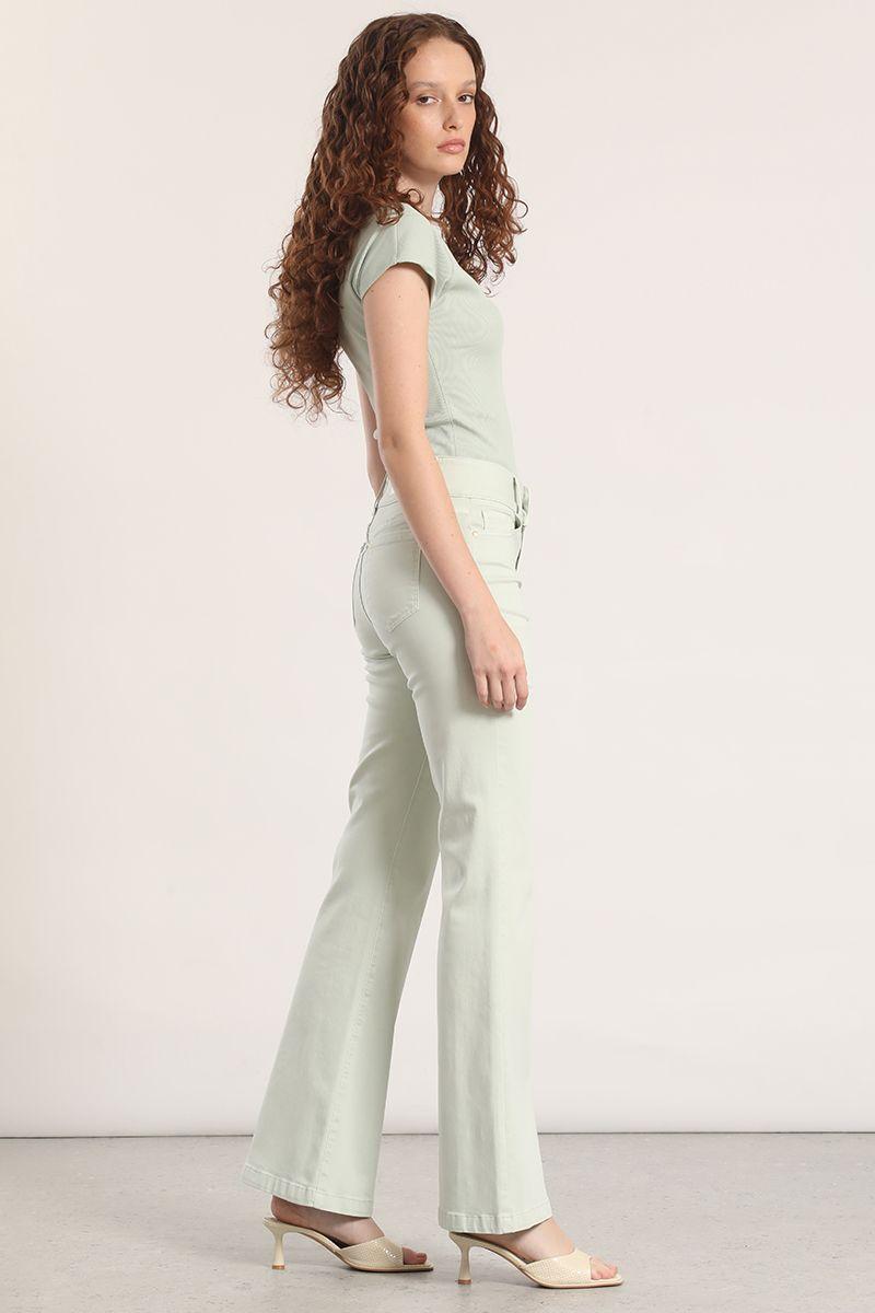 Jeans flare liola mujer verde-1