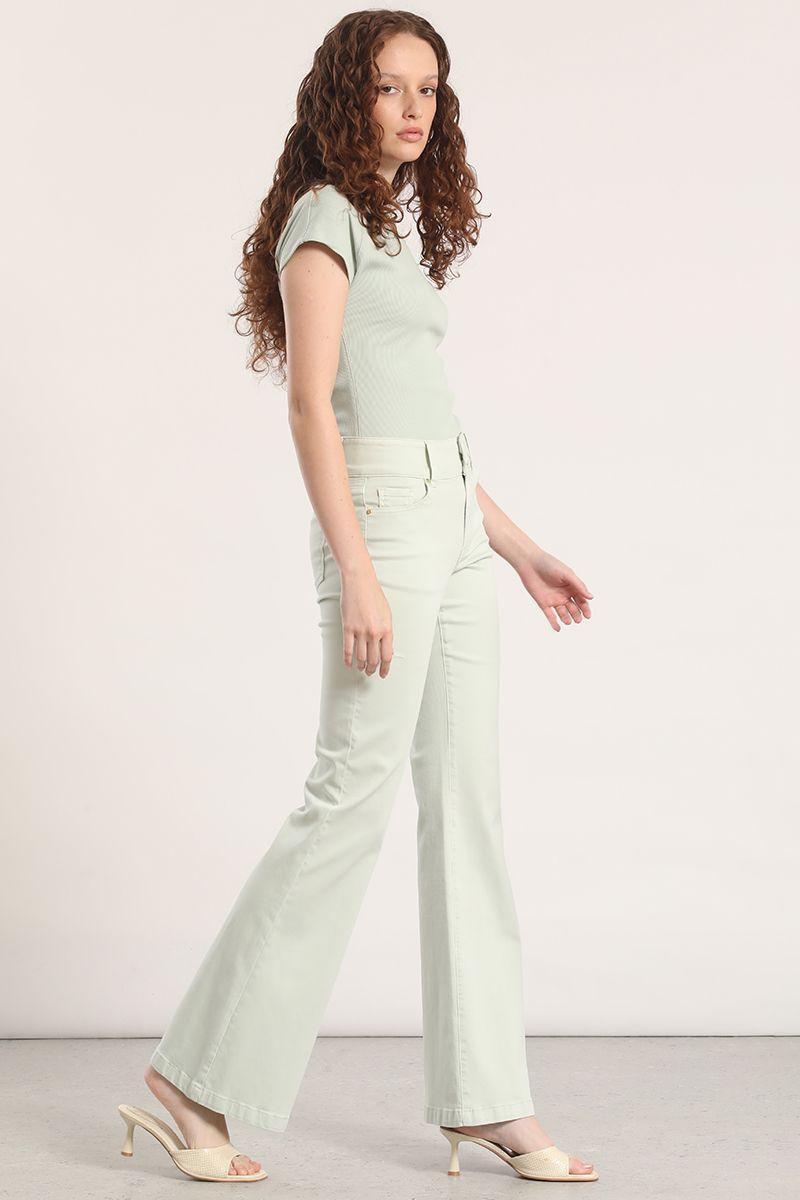 Jeans flare liola mujer verde-2