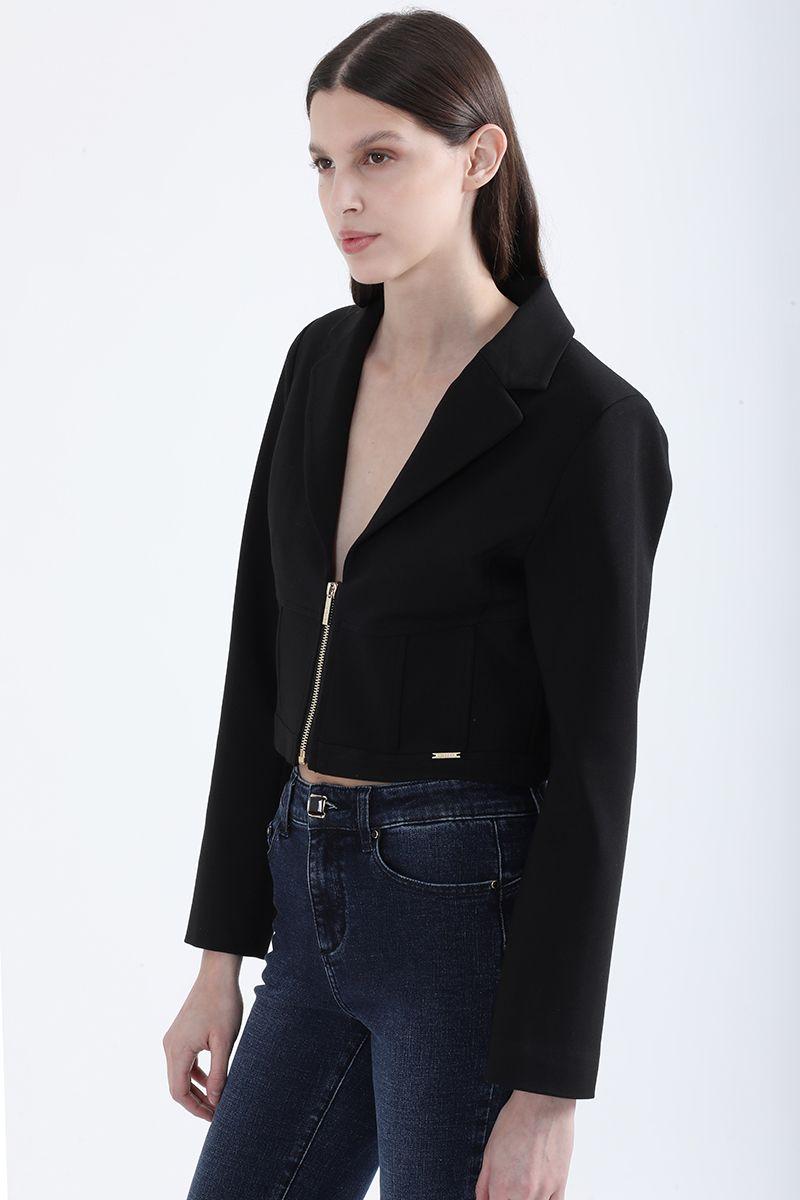 Blazer Cropped, Cortes Corse, Negro Liola-4