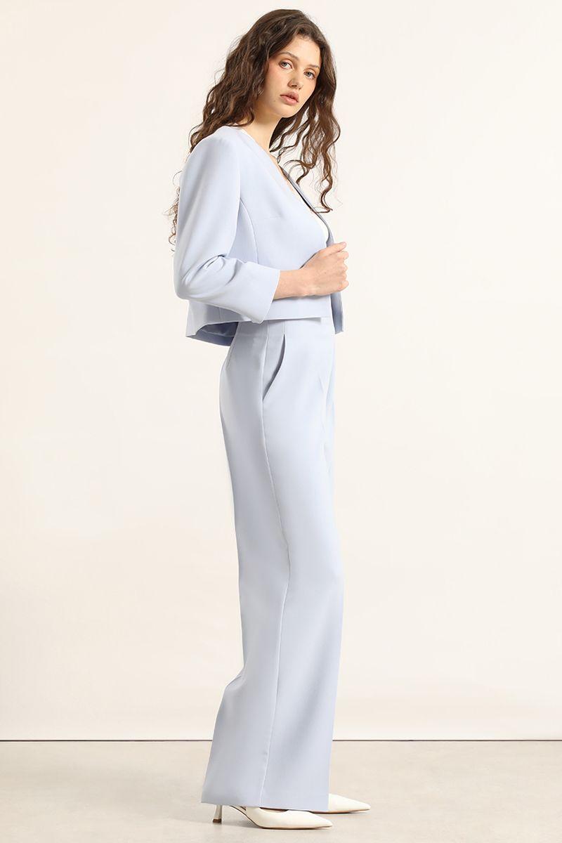 Pantalon ancho, tiro alto, celeste Liola-2