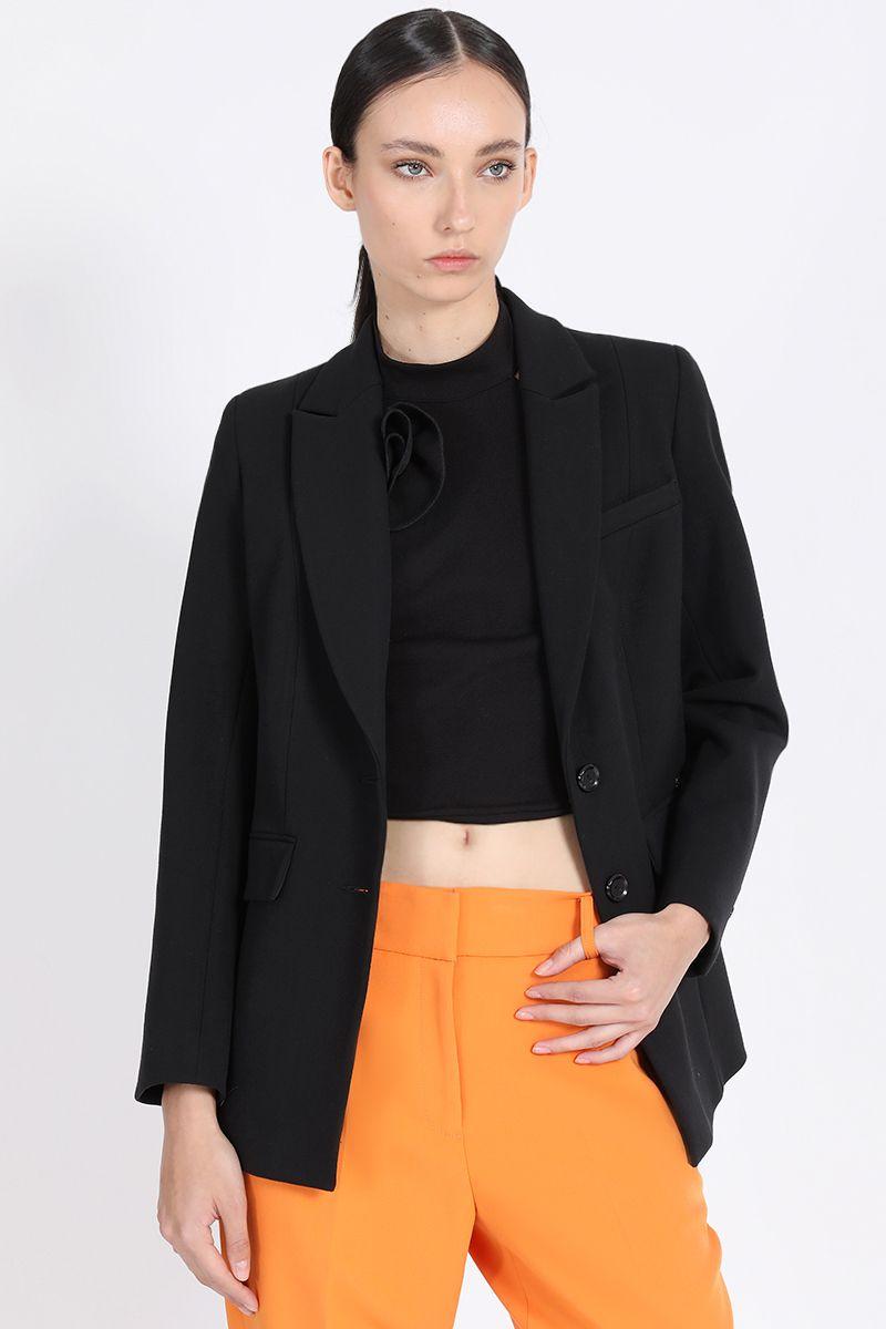 Blazer Entallado Mujer Negro Liola-3