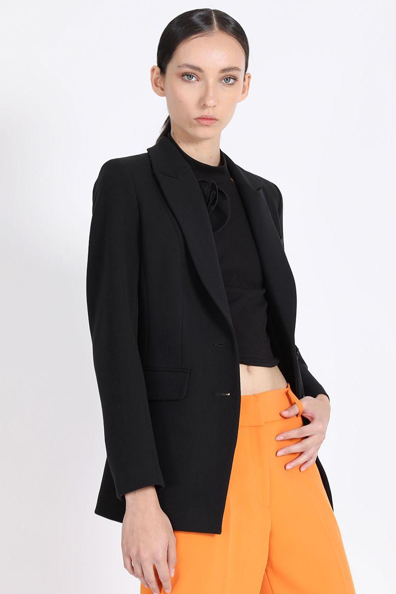 Blazer Entallado Mujer Negro Liola-4