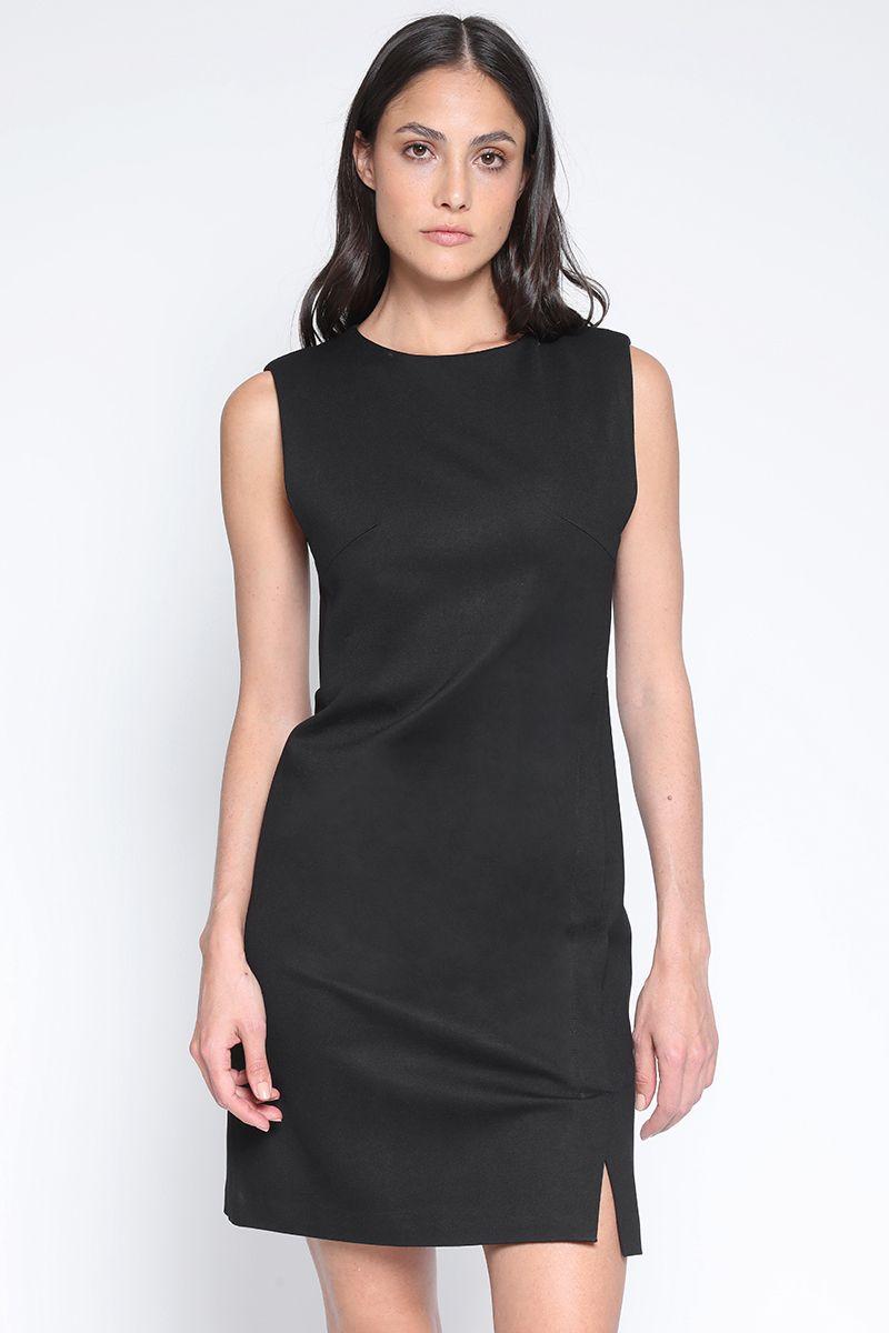 Vestido Corto Entallado Negro Liola-0