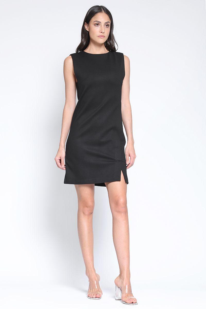 Vestido Corto Entallado Negro Liola-1