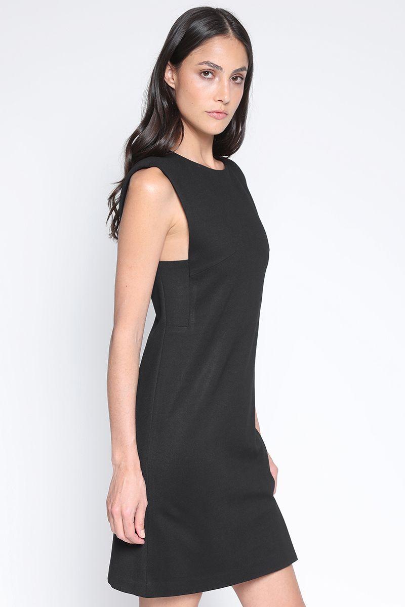 Vestido Corto Entallado Negro Liola-4