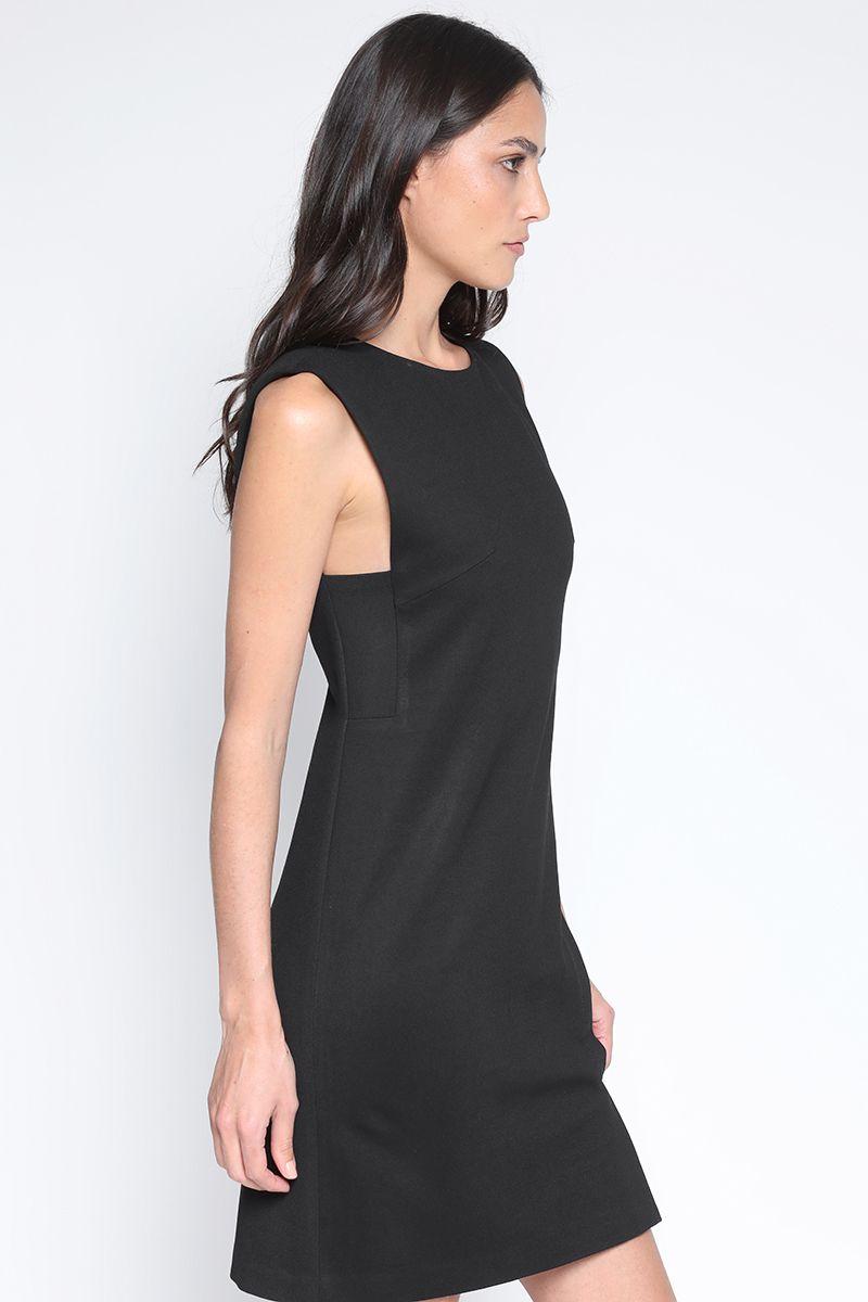 Vestido Corto Entallado Negro Liola-5