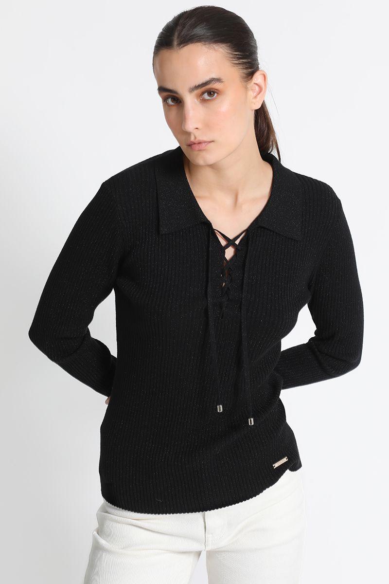 Jersey Tejido Lurex Negro Liola-0