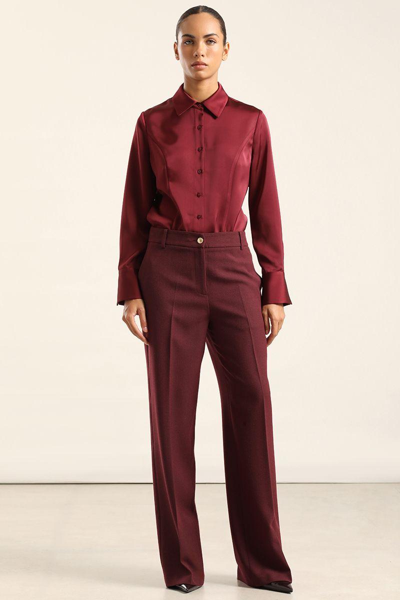 Pantalon Sastre Fantasia Melange, Burdeo Liola-0