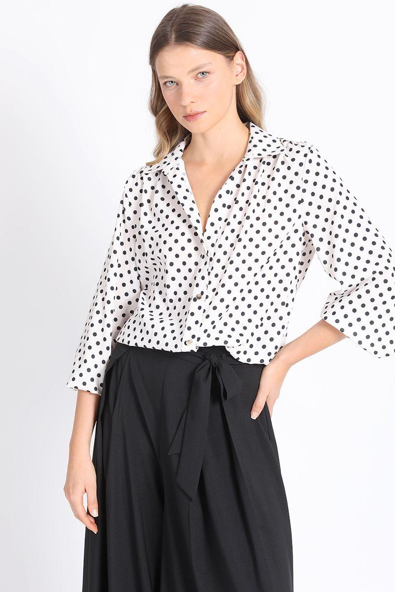 Blusa Estampado Lunares, Negro Liola-0