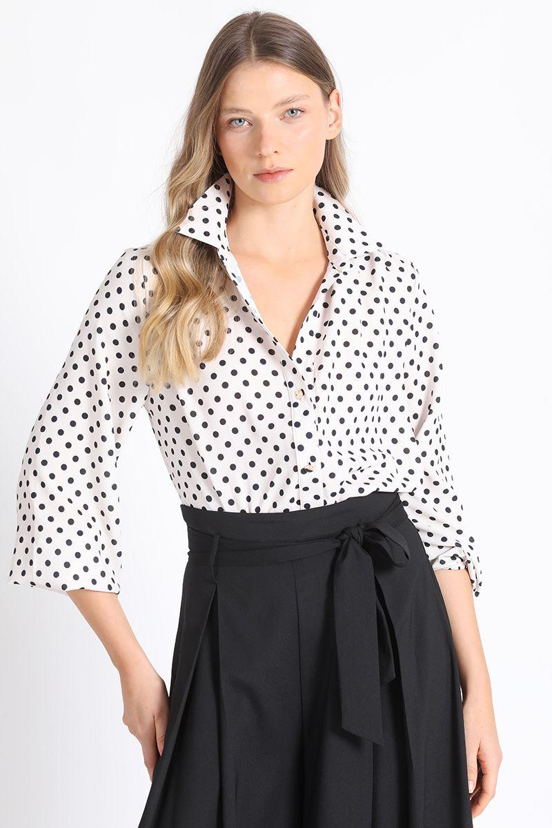 Blusa Estampado Lunares, Negro Liola-1
