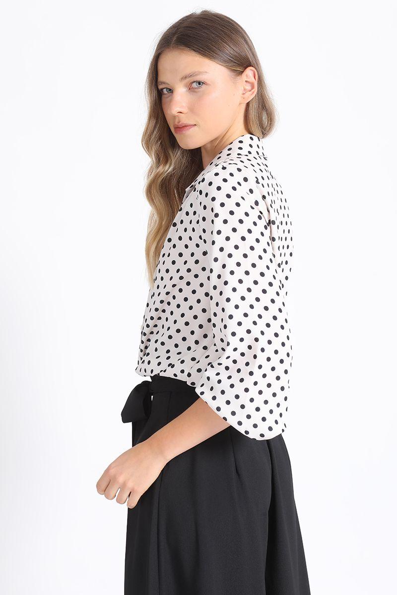 Blusa Estampado Lunares, Negro Liola-2
