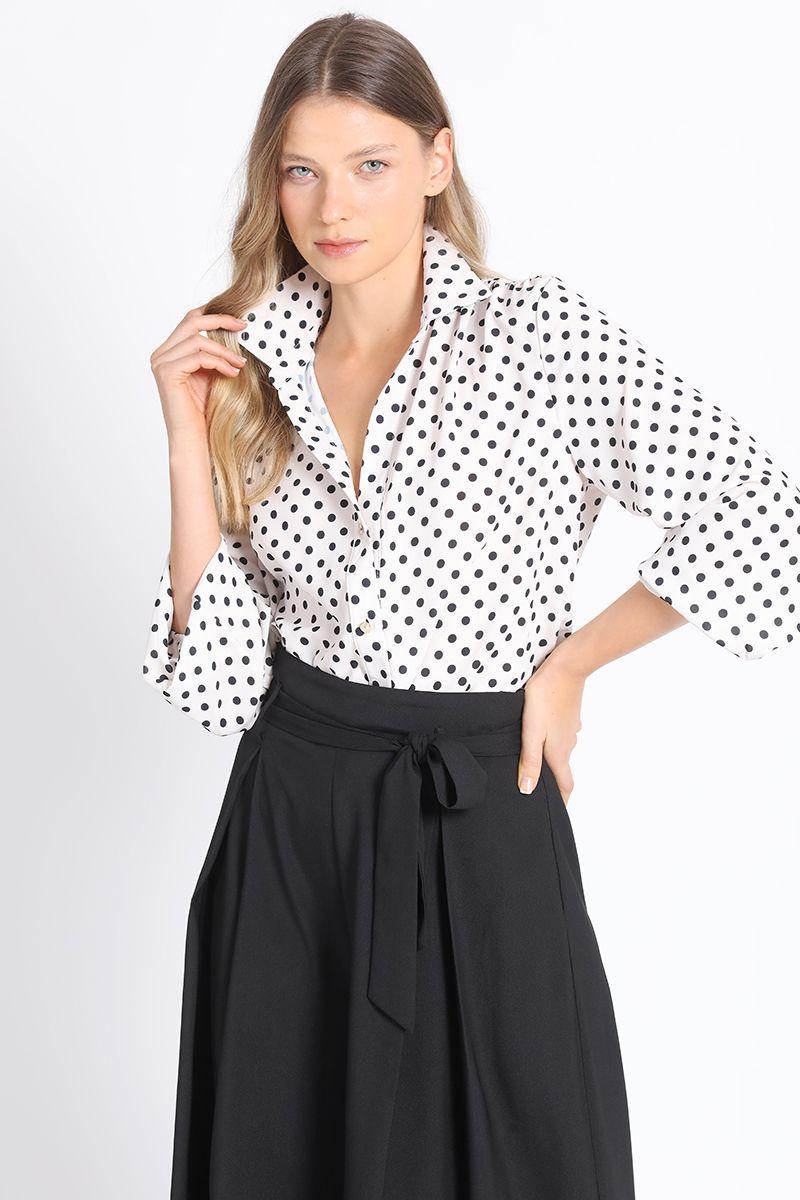 Blusa Estampado Lunares, Negro Liola-5