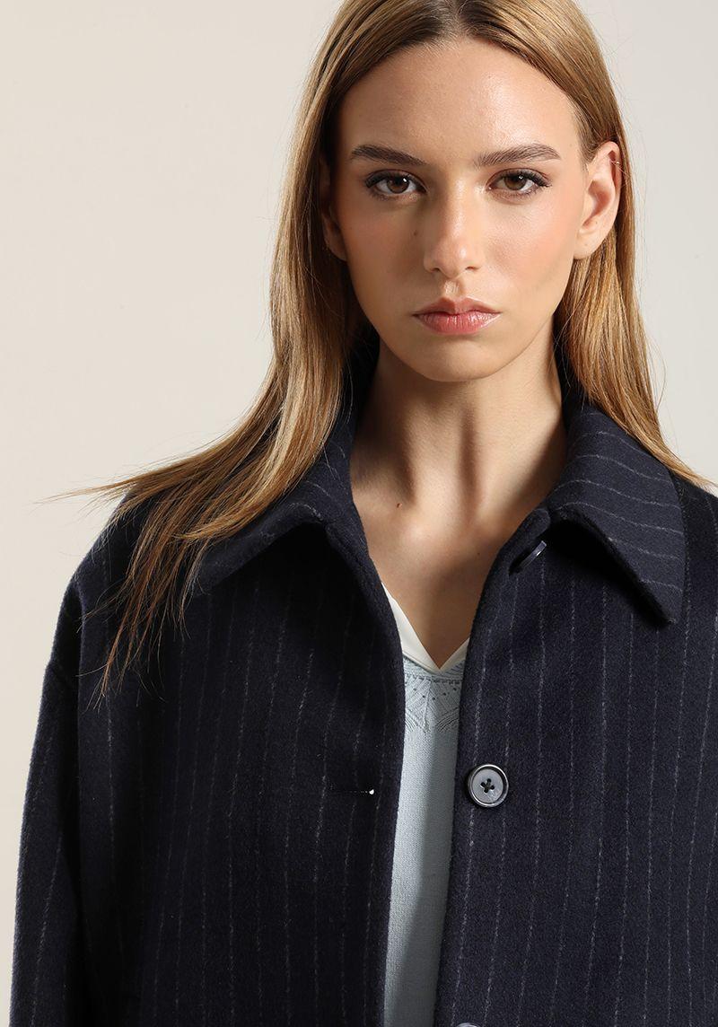 Chaqueta Con Lana, Listado Azul Liola-6