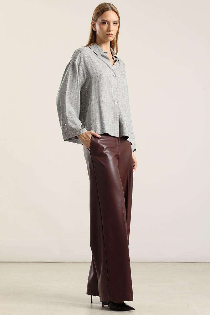 Blusa, fantasía rayas, gris Liola-1