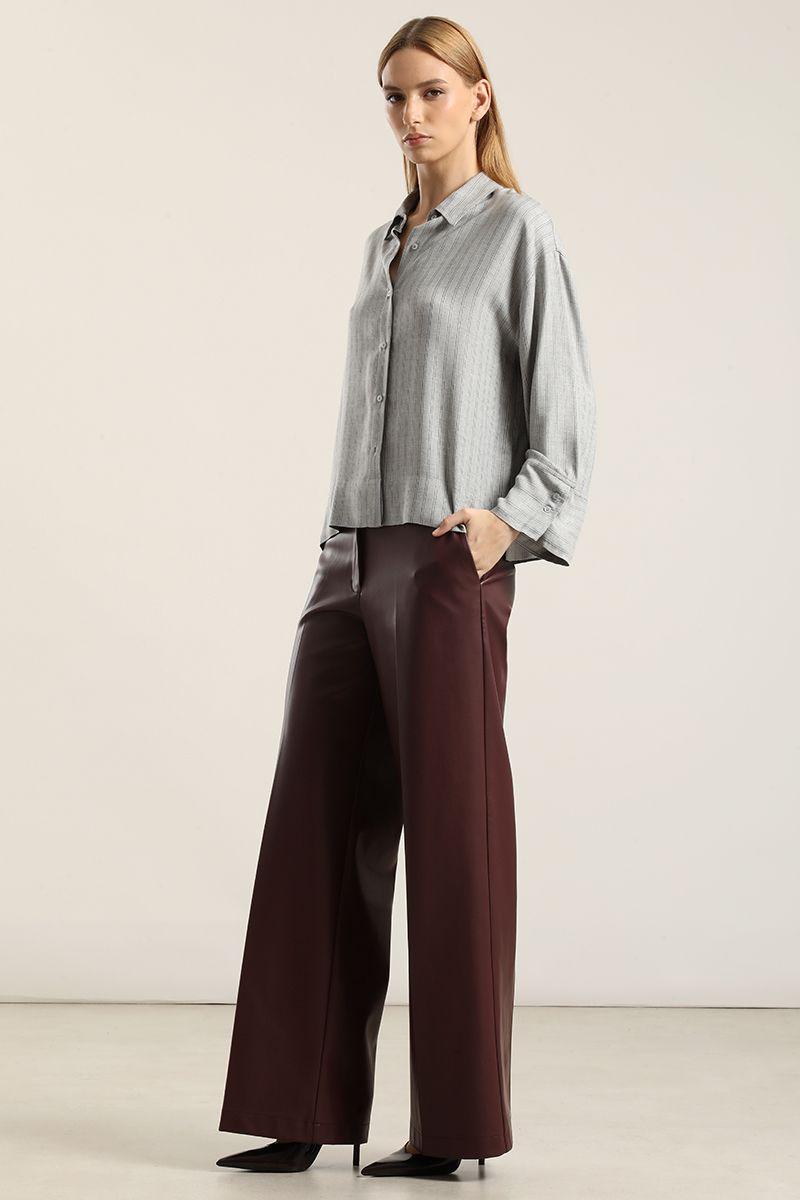 Blusa, fantasía rayas, gris Liola-4