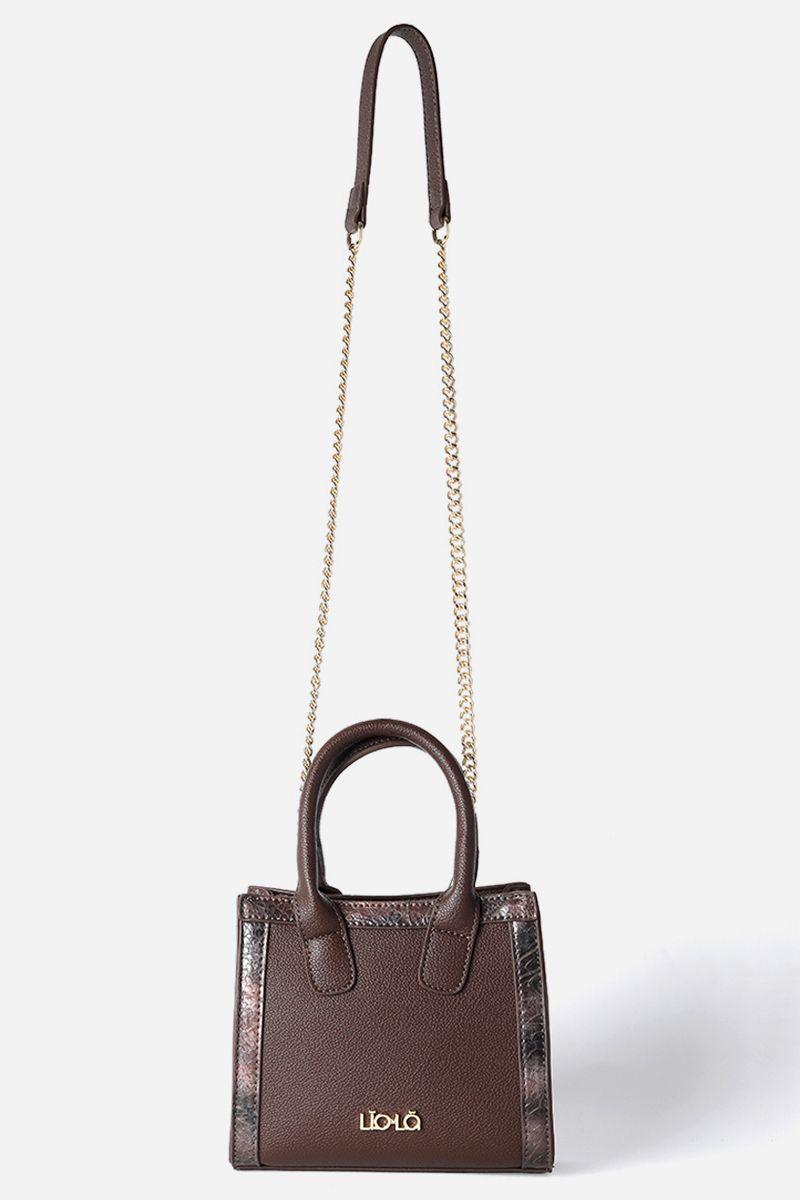 Cartera Pequeña Piton, Efecto Cuero, Chocolate Liola-3