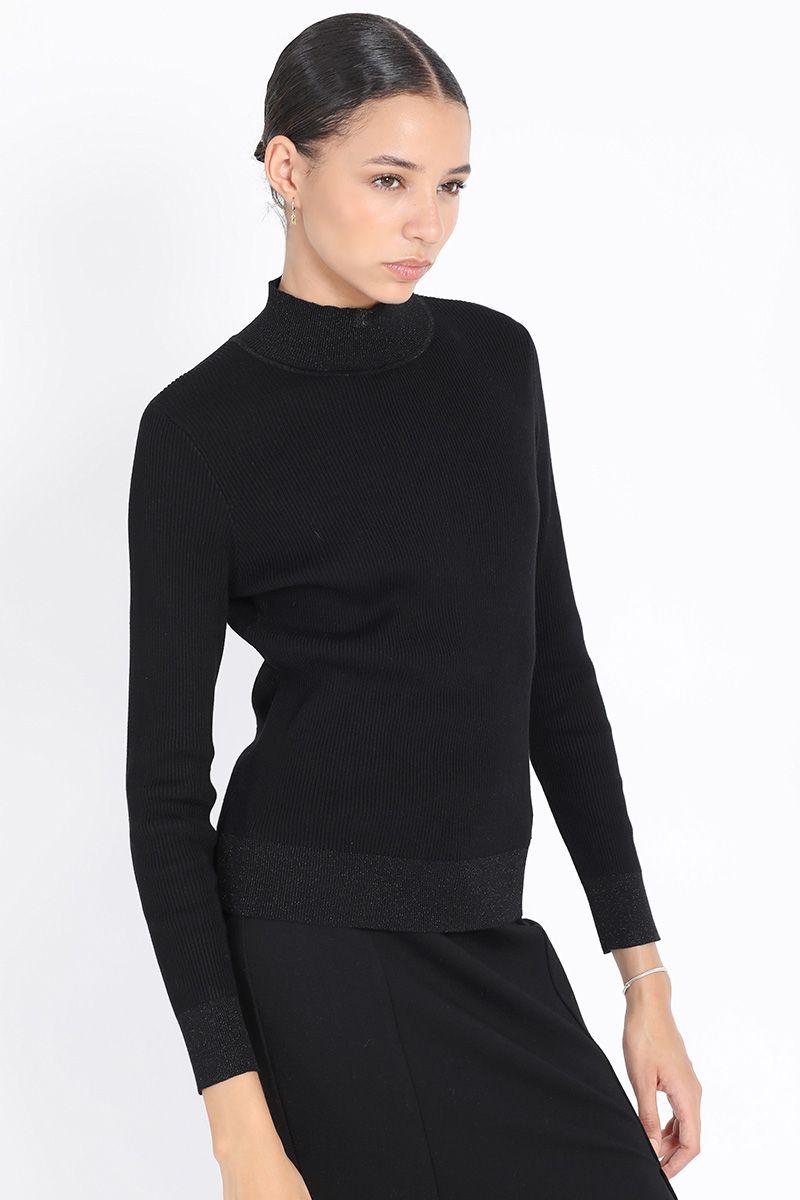 Tejido Punto Con Hilo Metalizado, Negro Liola-1