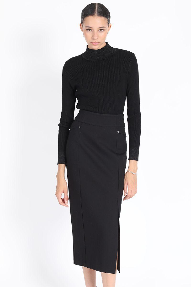 Tejido Punto Con Hilo Metalizado, Negro Liola-3