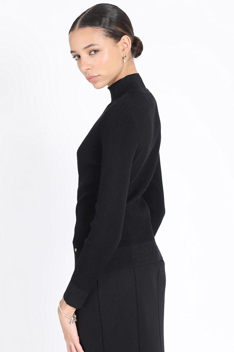 Tejido Punto Con Hilo Metalizado, Negro Liola-4