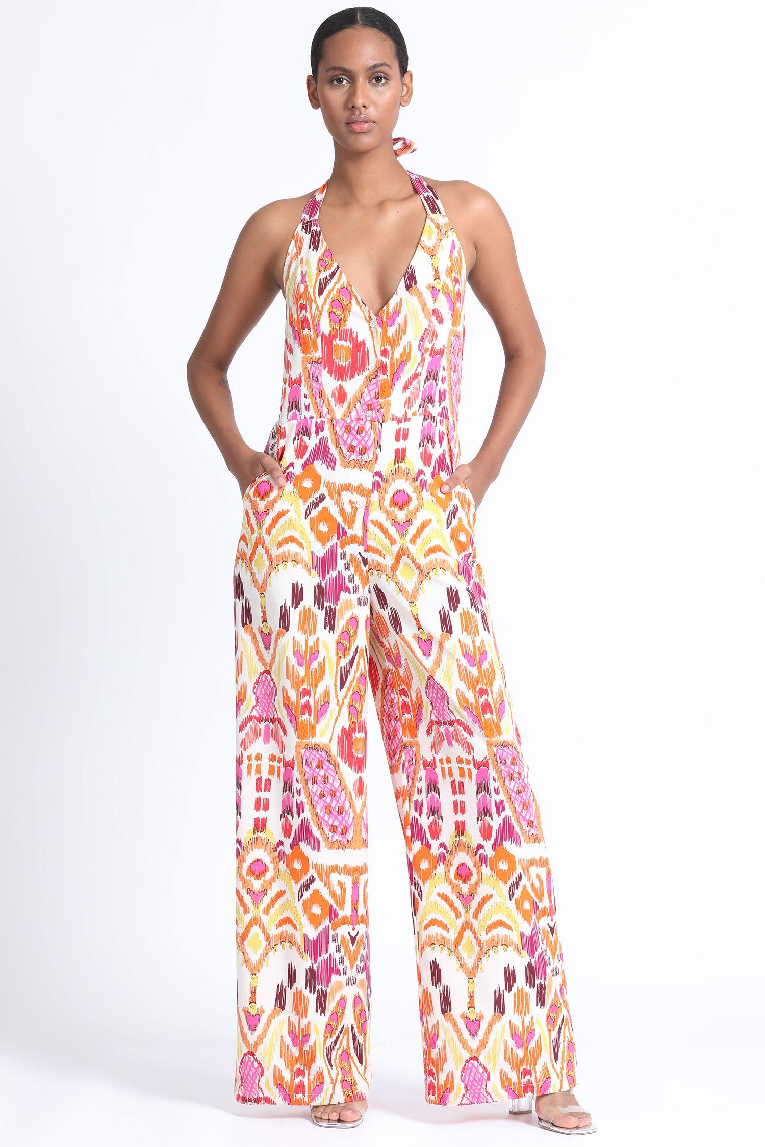 Enterito Halter Estampado Naranjo Liola-0