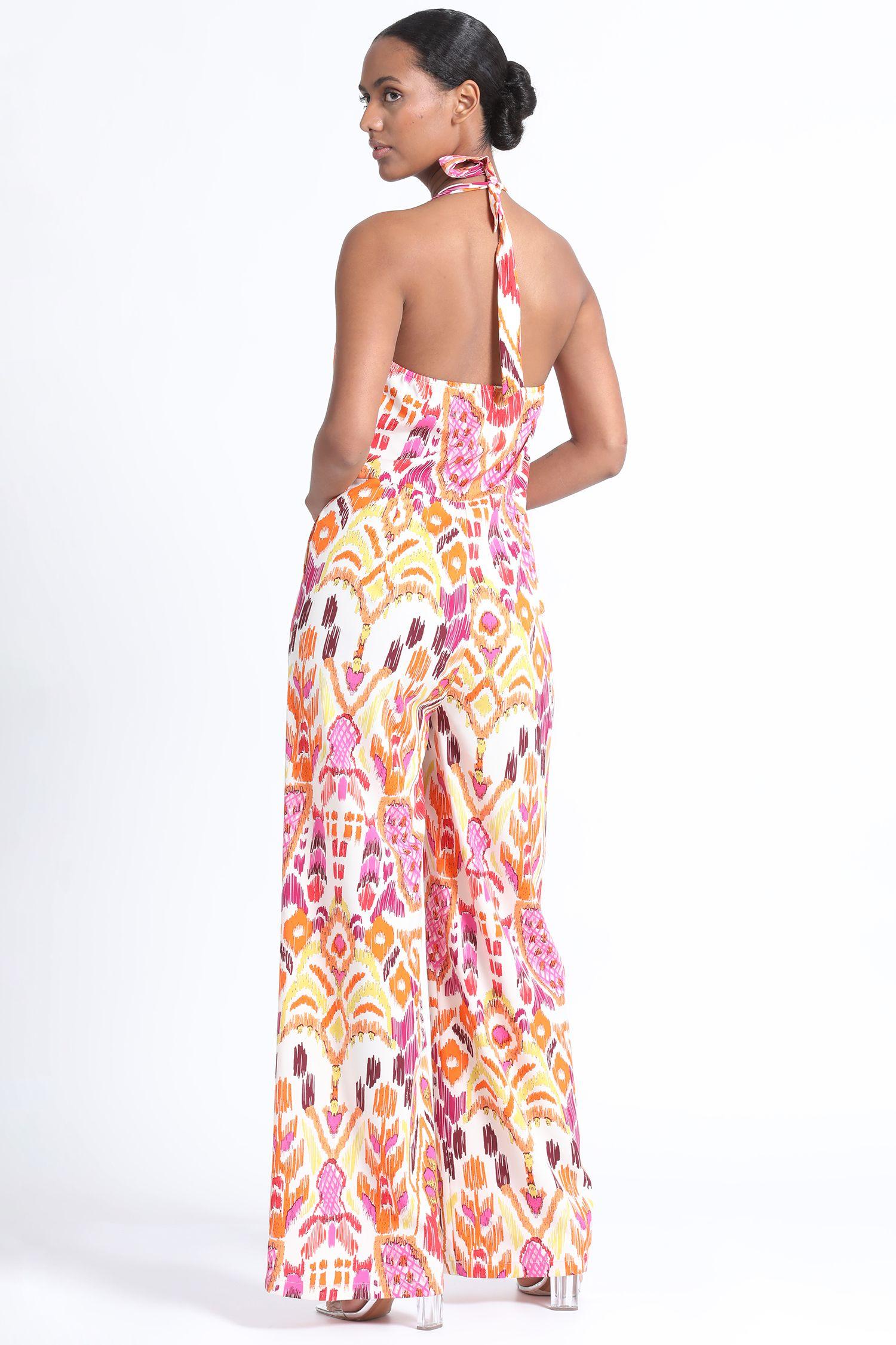 Enterito Halter Estampado Naranjo Liola-2