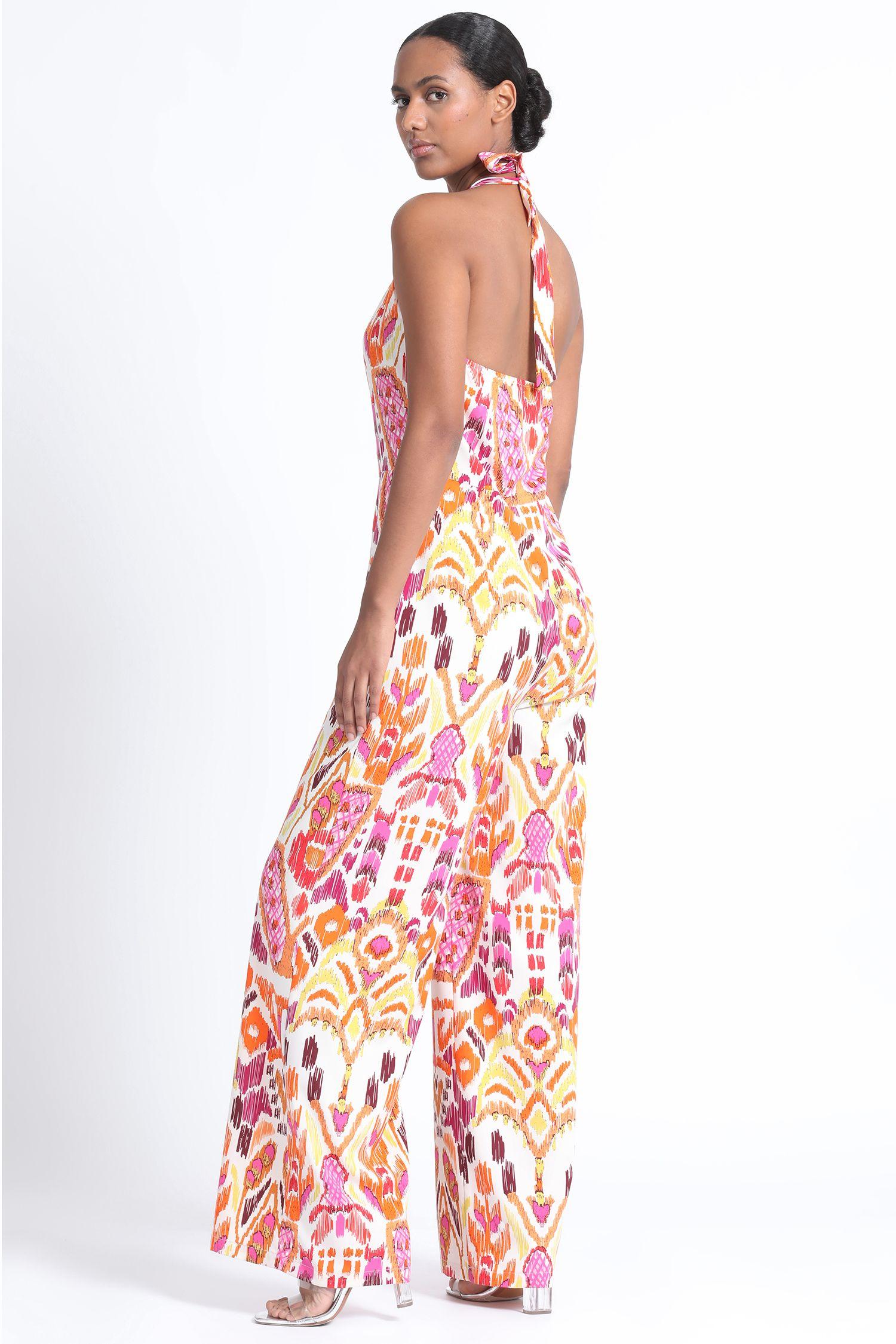 Enterito Halter Estampado Naranjo Liola-3