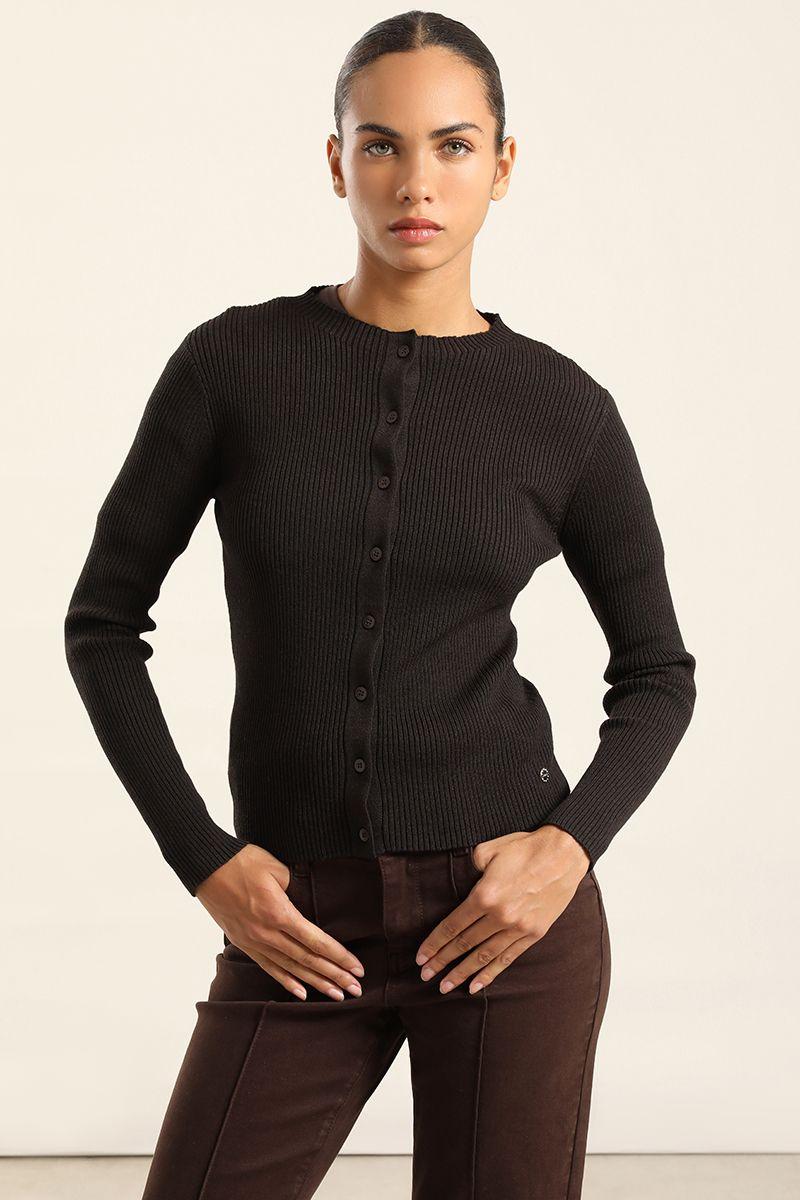 Jersey Punto Basico, Chocolate Liola-3